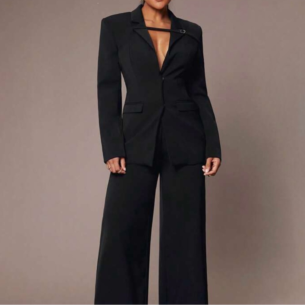 SHEIN Elegant Black Pantsuit